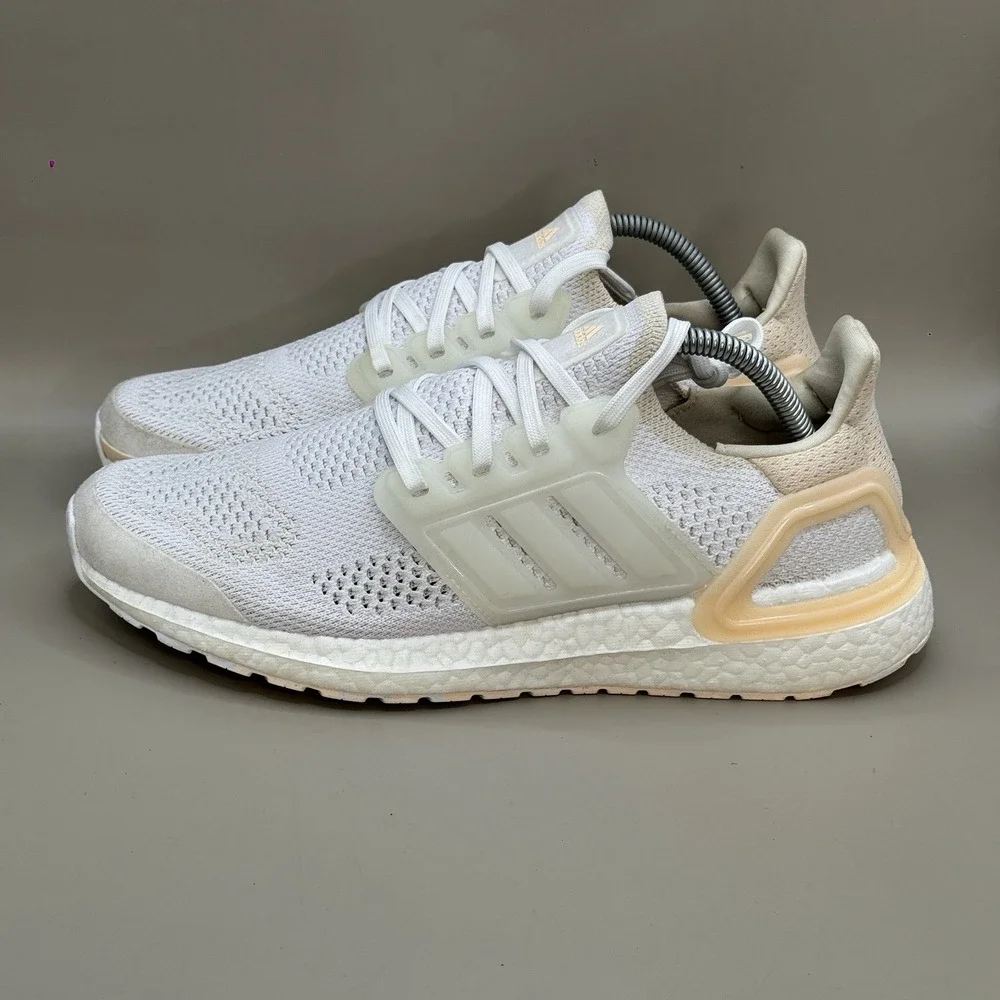 Adidas Ultraboost 19.5 DNA Womens 9.5 White Orange Running Shoes Sneakers GZ6469